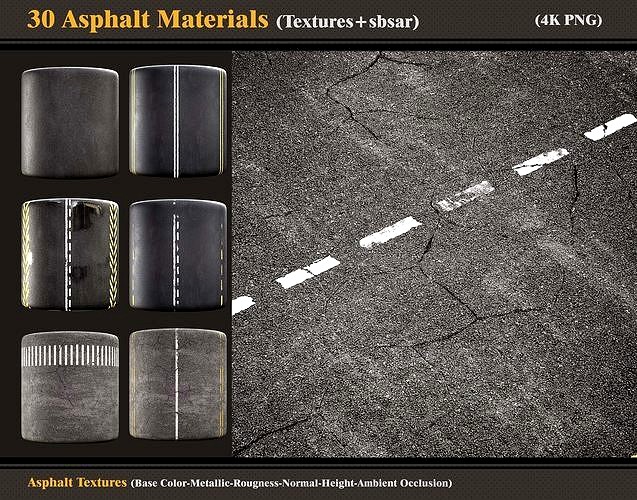 30 Asphalt Materials- Textures and SBSA