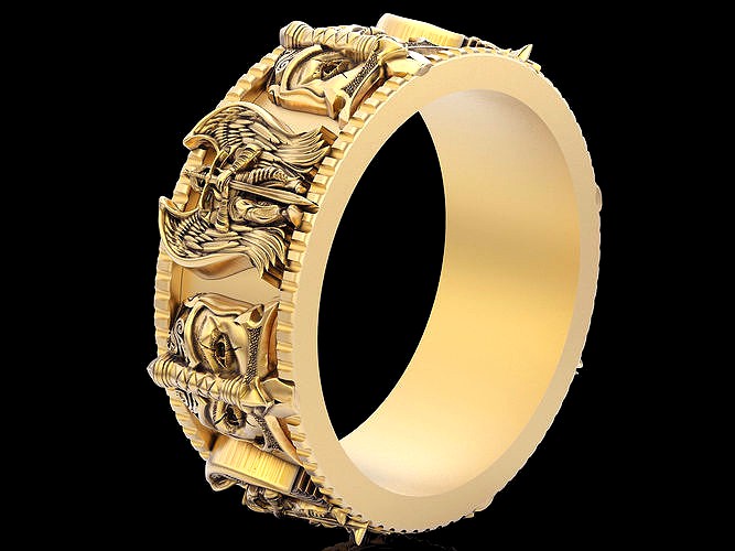 Guardian Knight ring silver gold printable jewelry 3D model | 3D