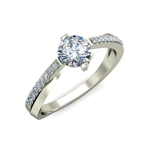 Women Solitaire Engagement Wedding Ring | 3D