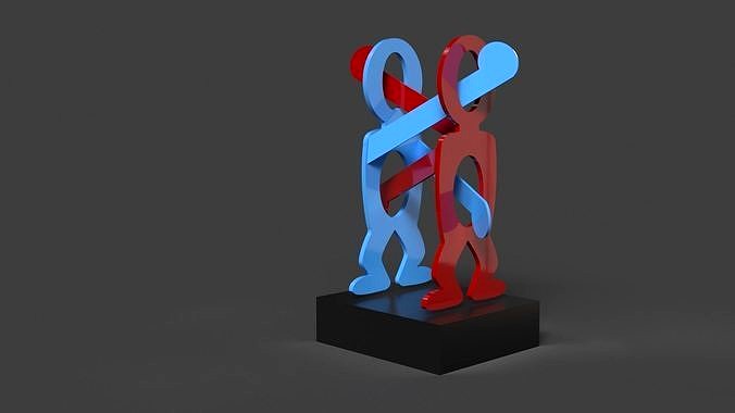 THE BOXERS SCULPTURE- BY KEITH HARING | 3D
