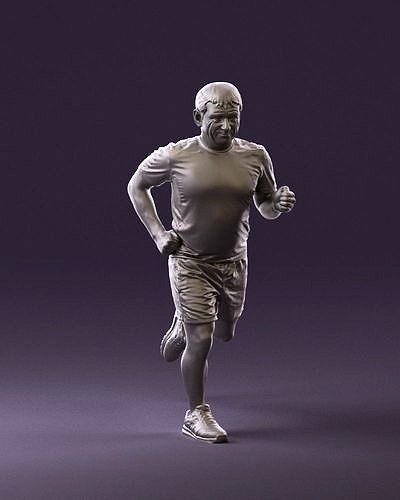 000999 man runner in yellow shoes 3D Print Ready | 3D