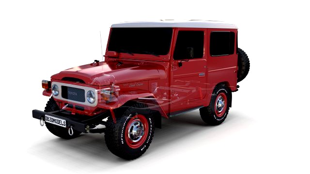 toyota land cruiser fj 40 with chassis red