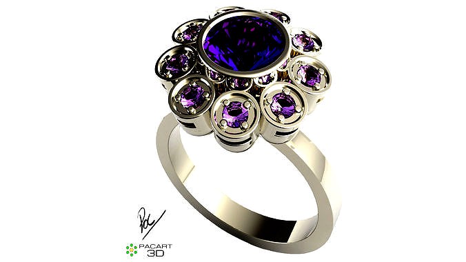 Engagement ring in stl and obj format for download | 3D