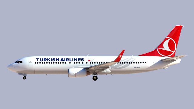 boeing 737-800 turkish airlines high detailed