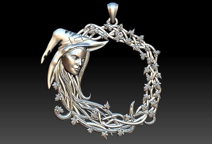 Witch Face Pendant | 3D