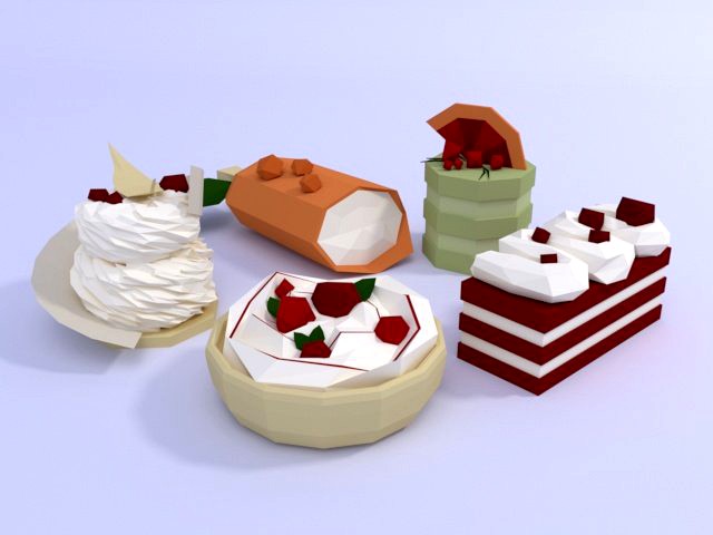 low poly cakes