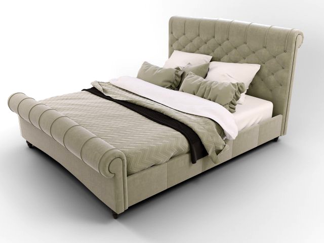 ellis velvet finish upholstered bed