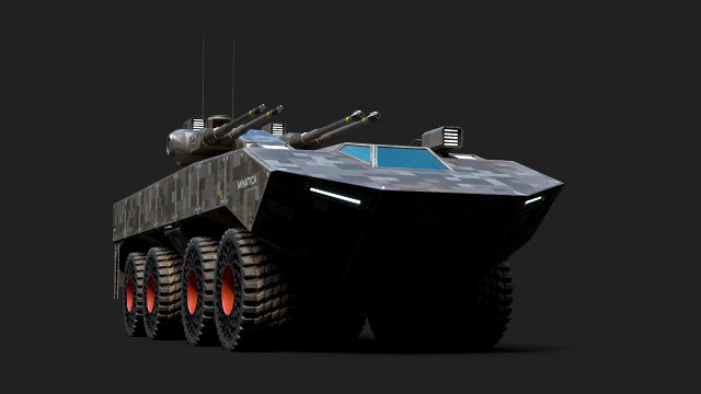 3d tank model military si-fi model
