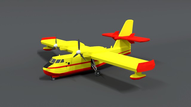 Low poly canadair cl 215