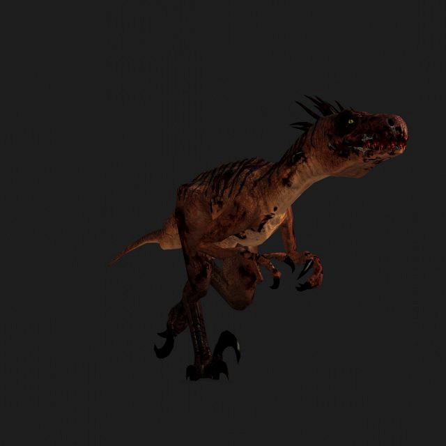 animated zombie raptor dinosaur