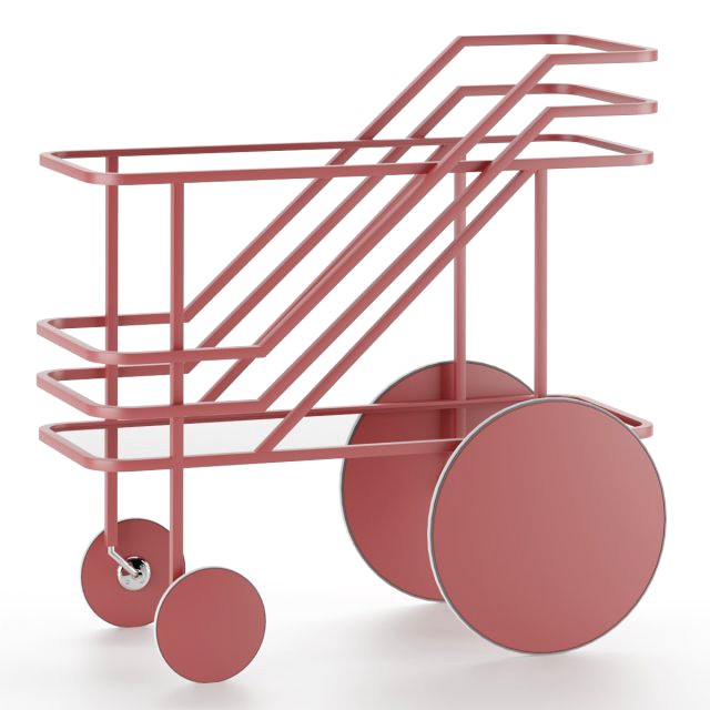 glass and steel food trolley dante