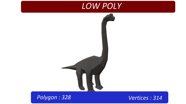 dinosaur brachiosaurus low poly