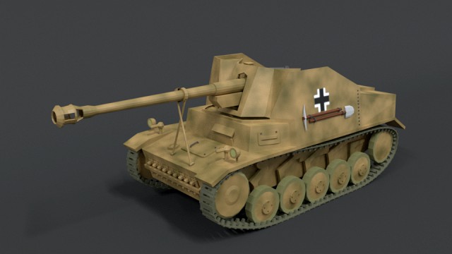 low poly cartoon sdkfz 131 marder ii tank