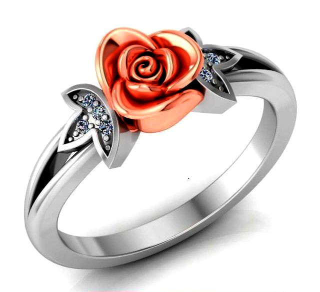 ring rose flower with stones 11