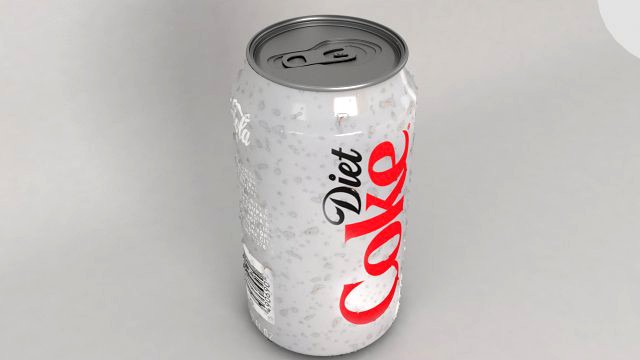 coke diet can with waterdrops