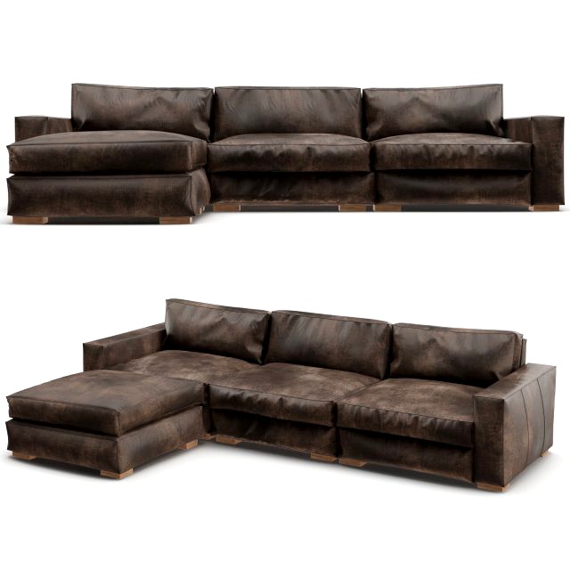 restoration hardware maxwell modular leather sofa