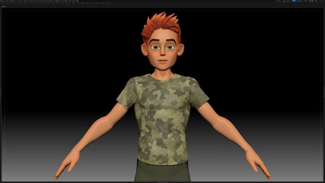 zbrush stylized character boy base mesh - blue boy style 3