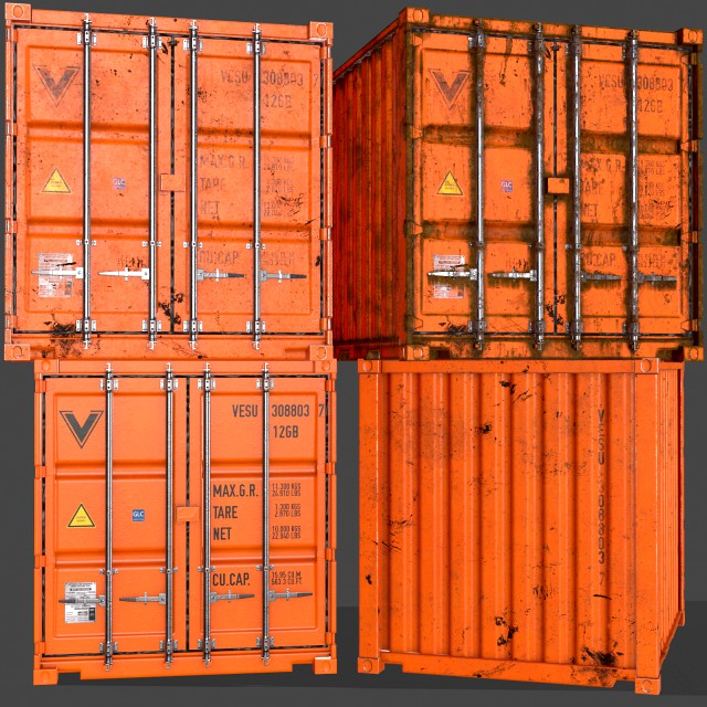 pbr 10 ft storage container - orange