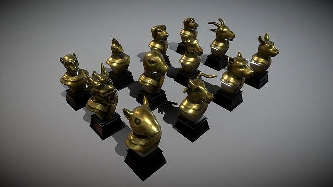 12 Animal Bronze Statues