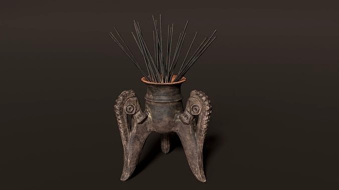 3D Antique Chinese Incense Holder