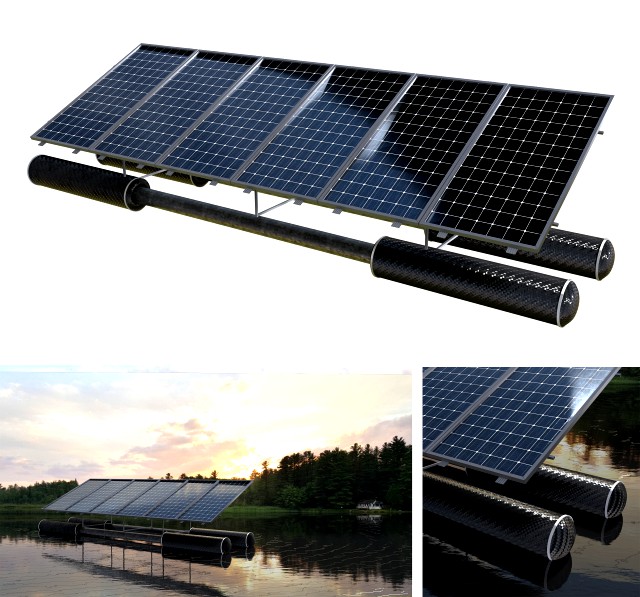 floating pv solar panel array