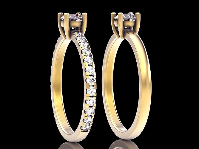 DIAMOND RING SILVER GOLD JEWELRY PRINTABLE 3D MODEL | 3D