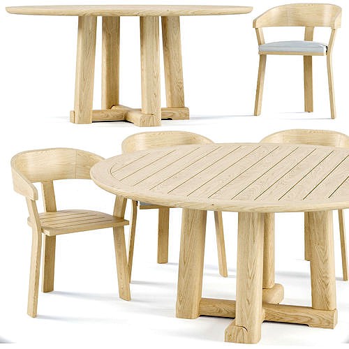 Sutherland Mita 63 Round Dining Table and Spin ArmChair