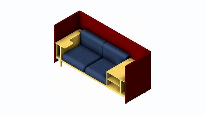 Sofa - Contemporary - Flame - Corner Shelf - Right Work Shelf