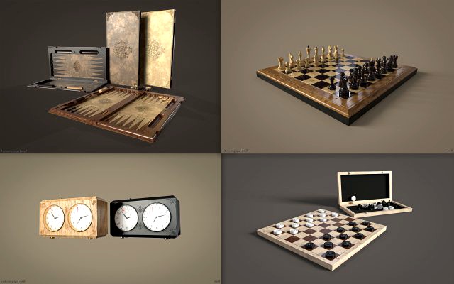 Boardgames PBR- low poly- game ready