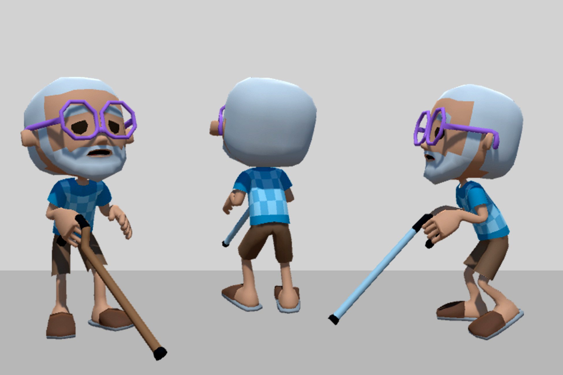 3D Character #011 - Old Man - Animated - Low Poly - FBX