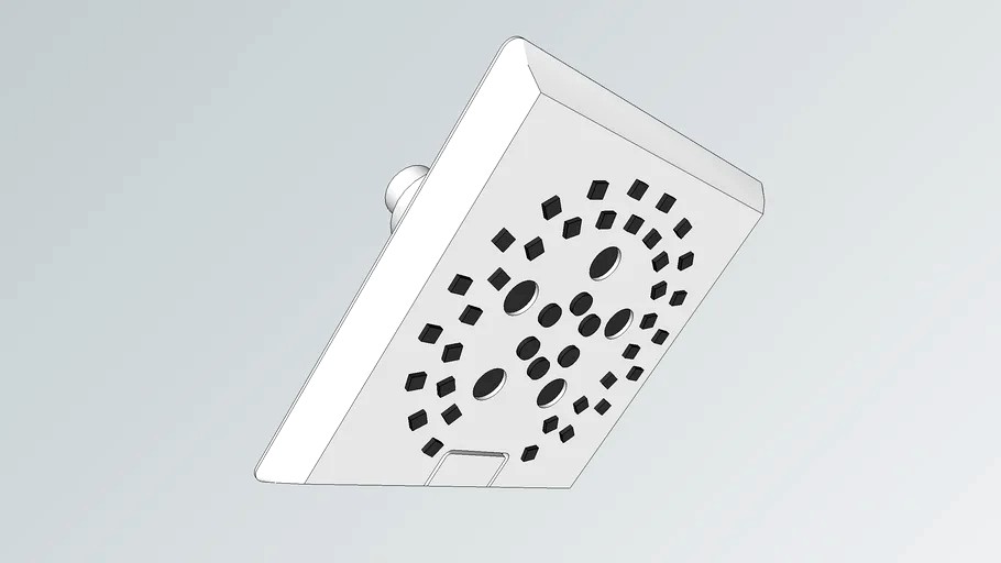 Universal Showering H2Okinetic 5-Setting Angular Modern Raincan Shower Head 5 - 52664