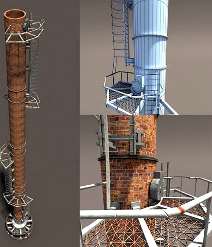 Chimney Low Poly 3d Model 3D Model