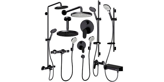 Faucets and shower systems Hansgrohe black set 170