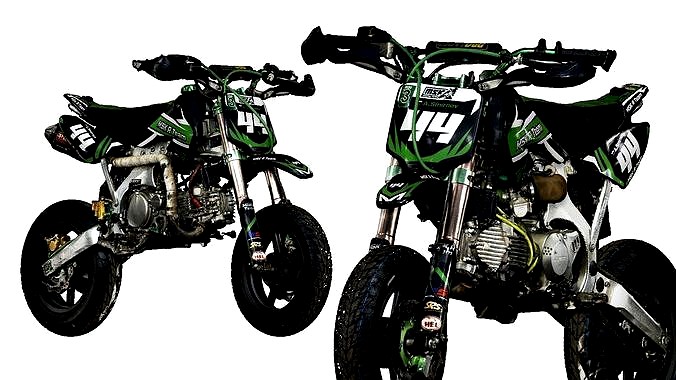 001264 black and green sport bike