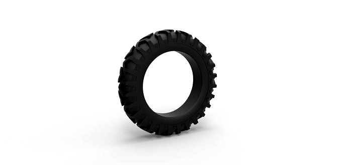 Diecast Tractor tire 6 Scale 1 to 25 | 3D