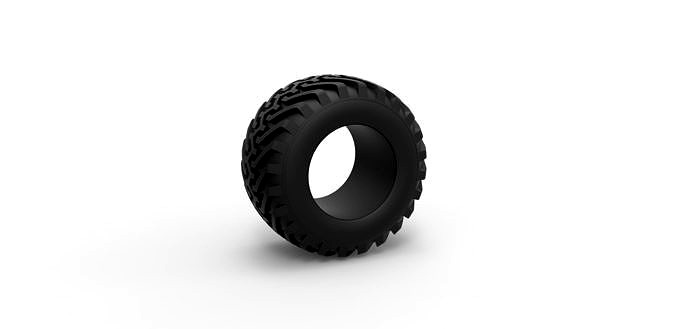 Diecast offroad tire 49 Scale 1 to 25 | 3D