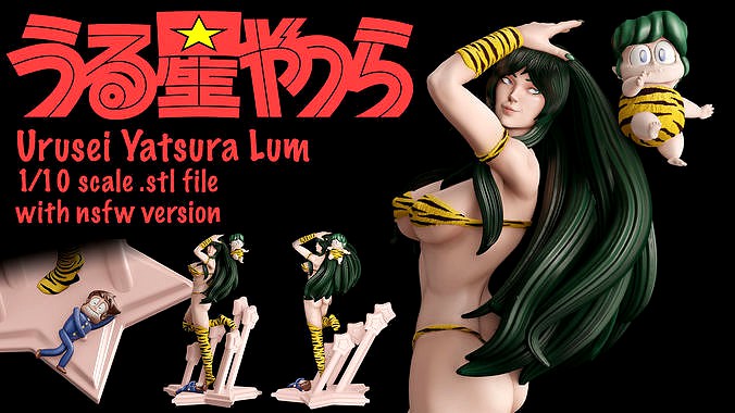 Urusei Yatsura Lum - 1to10 STL file - Also with NSFW version | 3D