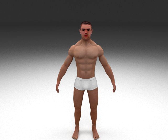 8K Muscular Human Male 3D Model
