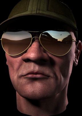 Head with cap and sunglass 3D Model