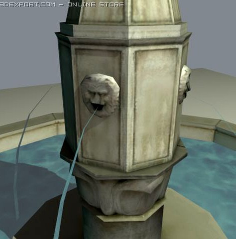 Italian Fountain in Twilight New Moon 3D Model