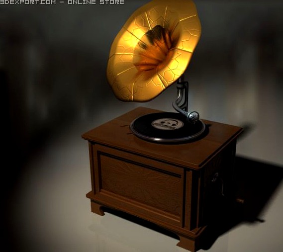 Gramophone animated 3D Model