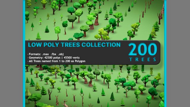Ow Poly Trees Mega Pack - 200 Trees in 1 Collection