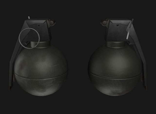 military grenade m67 g4 low-poly