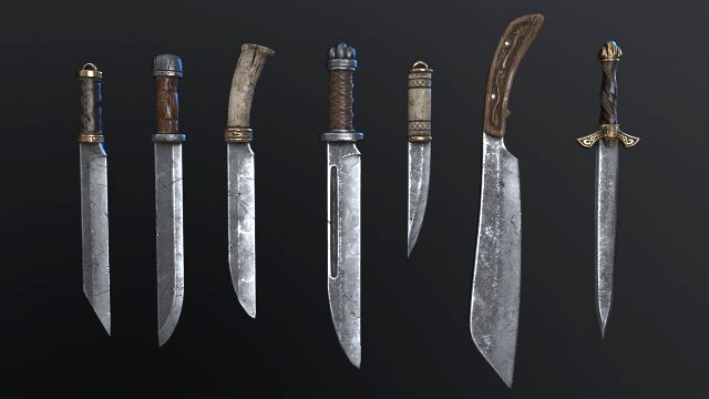 vikings swords and knifes set