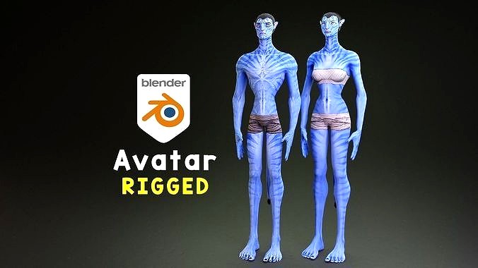 Avatar male and female character rigged