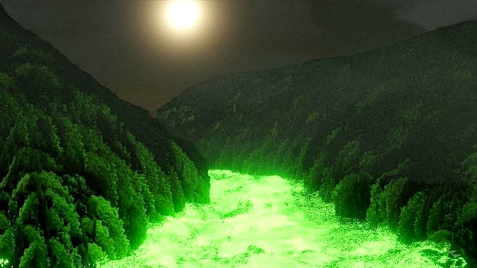 Mako Glowing River with forest animated and volumetric fog