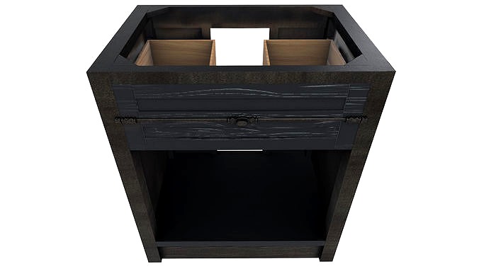 Scottsdale Wooden Cabinet Black Wood Grain 3D Model VR