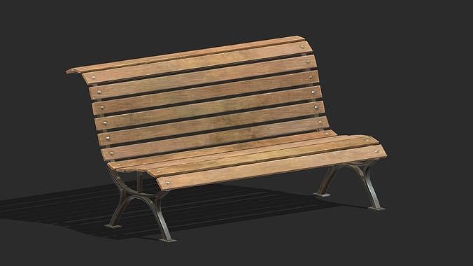 Bench 08 Low Poly PBR Realistic
