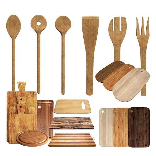 COLLECTION of Kitchen Utensils and Chopping Boards