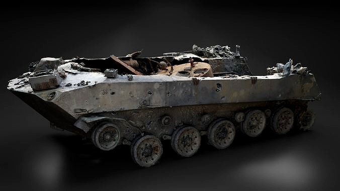Destroyed and burnt Russian BMD-2 Photoscan